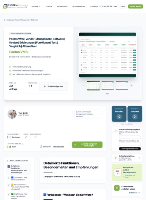 systemhaus.com: Vendor Intelligence – Vendor-Management-Software im Test